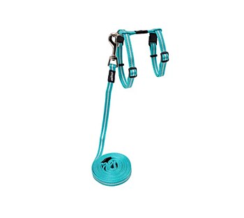 Rogz Control Cat Harness &amp; Lead Set AlleyCat Teal Small