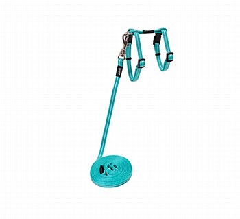 Rogz Control Cat Harness &amp; Lead Set AlleyCat Teal Extra Small