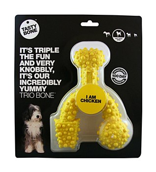 Tasty Bone Nylon Trio Bone Durable Dog Toy Chicken Small