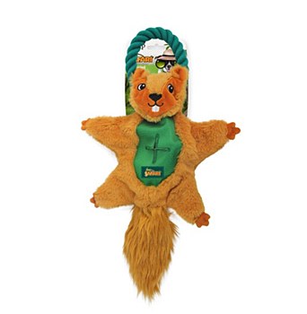 All For Paws Safari Air Crinkle Squirrel with Rope Dog Toy