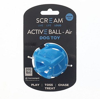 Scream Active Ball AIR Loud Blue Medium Dog Toy
