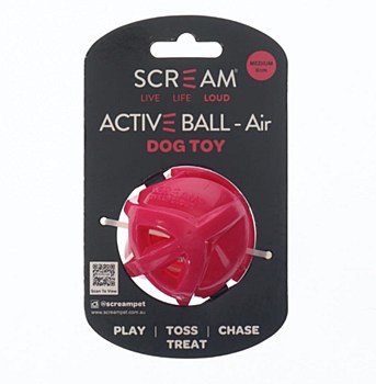 Scream Active Ball AIR Loud Pink Medium Dog Toy