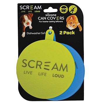 Scream Dog Food Can Covers Green &amp; Blue (2 Pack)