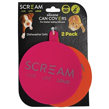 Scream Dog Food Can Covers Pink &amp; Orange (2 Pack)