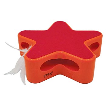 Scream Electronic Star Pink &amp; Orange 19 x 5cm Cat Toy