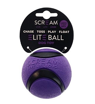 Scream Elite Ball Loud Purple &amp; Black Large Dog Toy