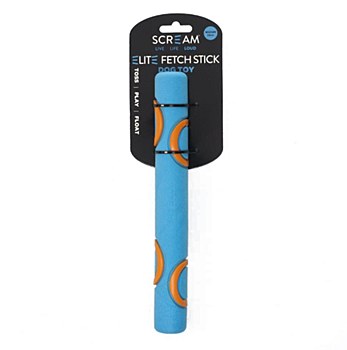 Scream Elite Fetch Stick Loud Blue &amp; Orange Medium Dog Toy