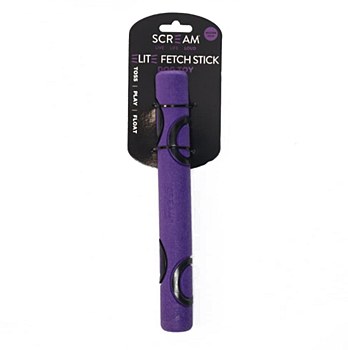 Scream Elite Fetch Stick Loud Purple &amp; Black Medium Dog Toy