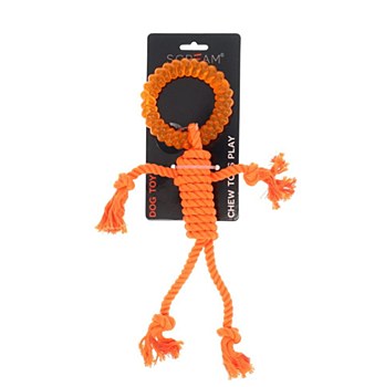 Scream Rope Man 30cm Orange Dog Toy
