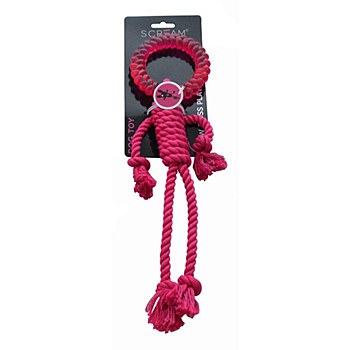 Scream Rope Man 30cm Pink Dog Toy