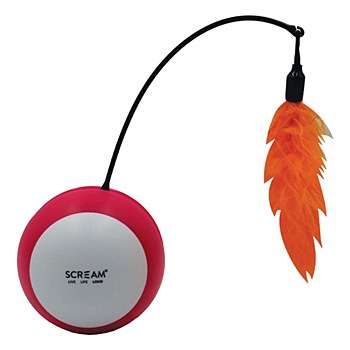 Scream Tumble Ball Pink &amp; Orange 21cm Cat Toy