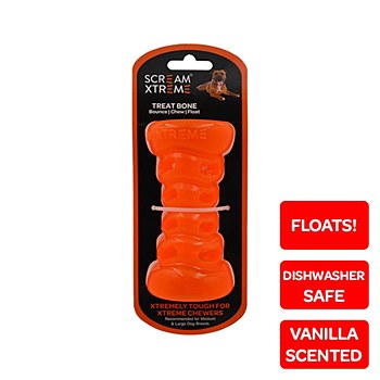 Scream Xtreme Treat Bone For Medium to Large Breeds Orange