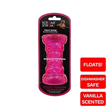 Scream Xtreme Treat Bone For Medium to Large Breeds Pink