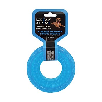 Scream Xtreme Treat Tyre for Medium &amp; Large Dog Breeds Blue
