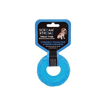 Scream Xtreme Treat Tyre for Small Dog Breeds Blue