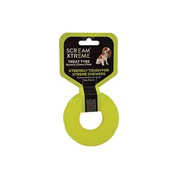 Scream Xtreme Treat Tyre for Small Dog Breeds Green