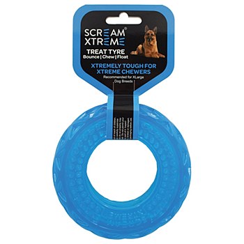 Scream Xtreme Treat Tyre for Extra Large Dog Breeds Blue