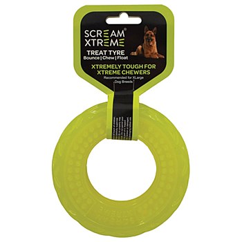 Scream Xtreme Treat Tyre for Extra Large Dog Breeds Green