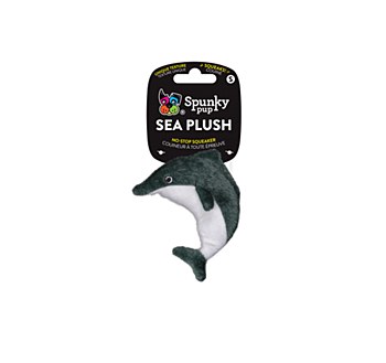 Spunky Pup Sea Plush Dolphin Small Dog Toy