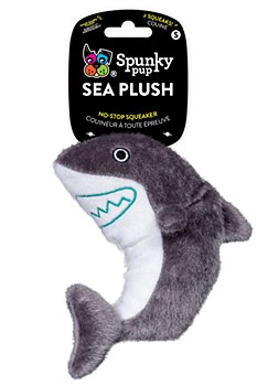 Spunky Pup Sea Plush Shark Small Dog Toy