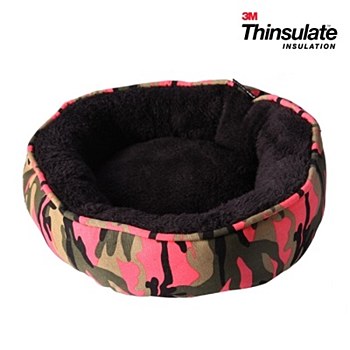 Pet One Small Animal Round Bed Pink Camouflage