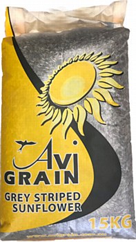 Avigrain Grey Striped Sunflower 15kg Bird Food