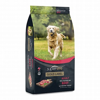 Supervite Gold Label Adult Real Australian Beef 20kg Dry Dog Food