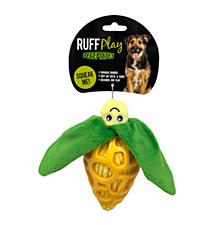 Ruff Play Vegemates Corn Squeaky Plush Dog Toy