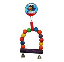 Cheeky Bird Large Wooden Swing with Bell Bird Toy