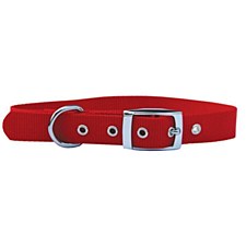 Montys Nylon Dog Collar 1.5cm x 45cm Red