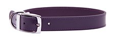 Montys Dog Collar Leather 35cm Purple