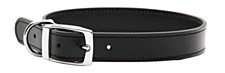 Montys Dog Collar Leather 55cm Black