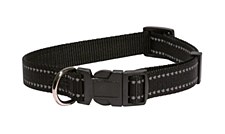 Montys Dog Collar Reflective Thread 25mm 40cm - 65cm Black