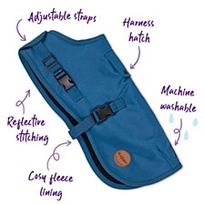 Kazoo Dog Coat Adventure Hatch Blue 40cm