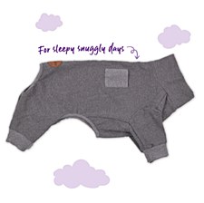 Kazoo Dog Coat Long John Pyjamas Grey 33cm