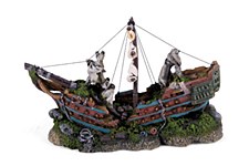 Kazoo Fish Tank Ornament Galleon with Sails Medium