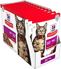 Hill's Science Diet Adult Beef 12x85g Pouches Wet Cat Food