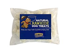 Show Master Natural Rawhide 4 inch Knotted Bones Dental Dog Treats (25 Pack)
