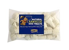 Show Master Natural Rawhide 6 inch Knotted Bones Dental Dog Treats (20 Pack)