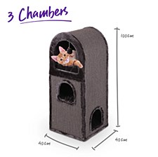 Kazoo 3 Chamber Cat Den Scratch Post