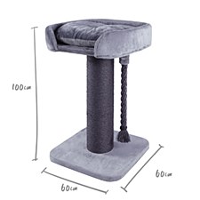 Kazoo High Bed Ash Plush Cat Scratch Post