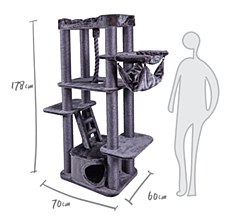 Kazoo Kitty Climb Playground Charcoal Scratch Post