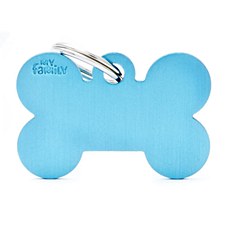 My Family Basic Bone Small Light Blue Pet Tag