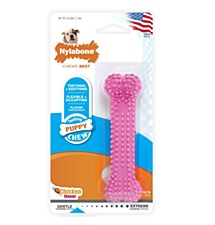 Nylabone Puppy Chew Chicken Flavour Pink Petite Chew Dog Toy