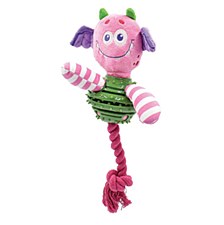 Puppy Play Silly Face Treat Belly Armor Pink Dog Toy