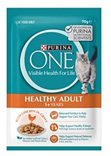 Purina One Healthy Adult with Chicken In Gravy 12x 70g Wet Cat Food