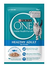 Purina One Healthy Adult with Ocean Fish In Gravy 12x 70g Wet Cat Food