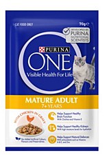 Purina One Mature Adult with Chicken In Gravy 12x 70g Wet Cat Food