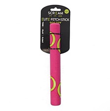 Scream Elite Fetch Stick Loud Pink & Green Medium Dog Toy