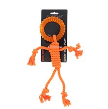 Scream Rope Man 30cm Orange Dog Toy